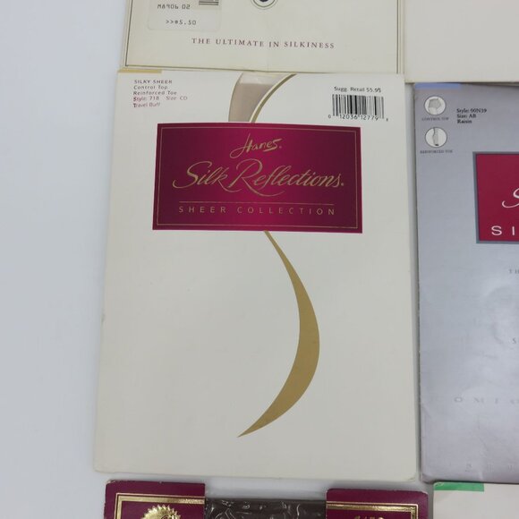 Vintage Hanes Lot of 9 Pantyhose Varied Sizes and Colors 1990s 2000s NEW Unused - Picture 8 of 16